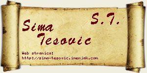 Sima Tešović vizit kartica